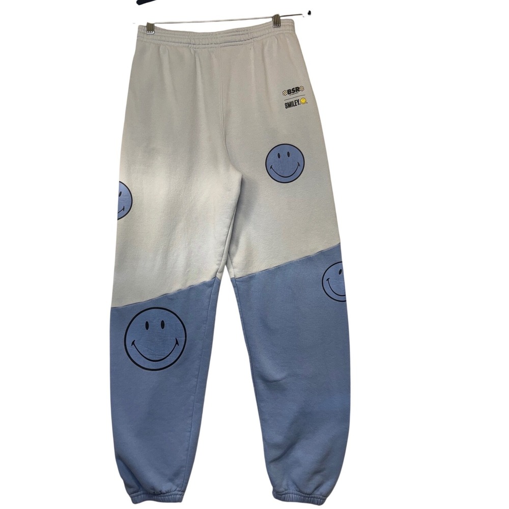 BSR by Samii‎ Ryan Smiley Colorblock Sweatpants Blue Joggers Medium